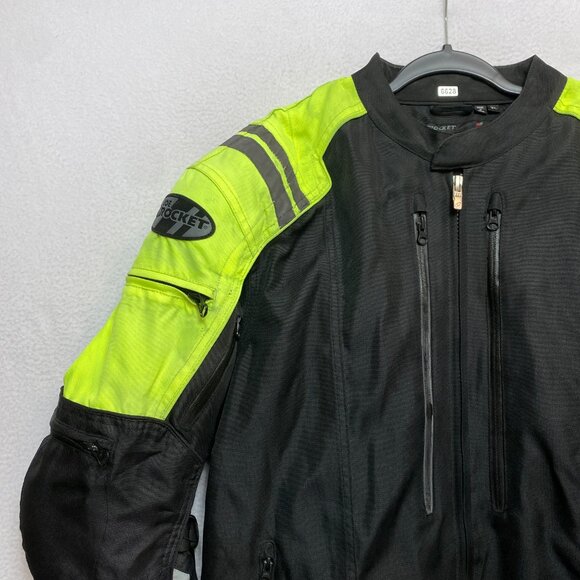 Joe Rocket Motorcycle Jacket Mens XL Green Black Hi Viz Green Armored Liner - Picture 5 of 16